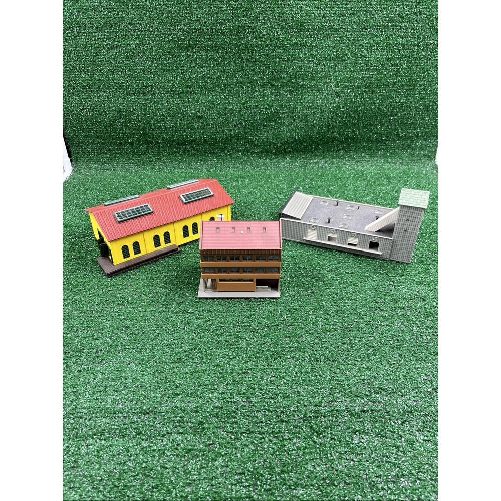 HO Scale Train Large Building Lot Of 3 Vintage
